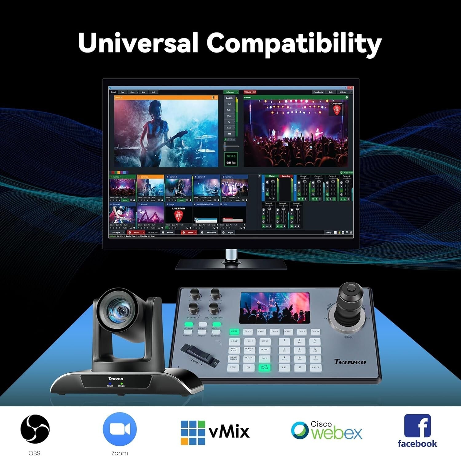 20X Optical Zoom PTZ Camera - FHD 1080P 60FPS for Professional Live Streaming