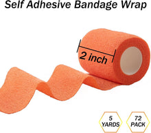 Load image into Gallery viewer, Multi-Purpose 72 Roll Set of 2 Inch Self-Stick Bandage Wrap - Latex Material