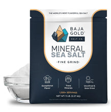 Load image into Gallery viewer, Natural Mineral Sea Salt - Fine Grind for Cooking &amp; Baking | 5 lb Resealable Bag