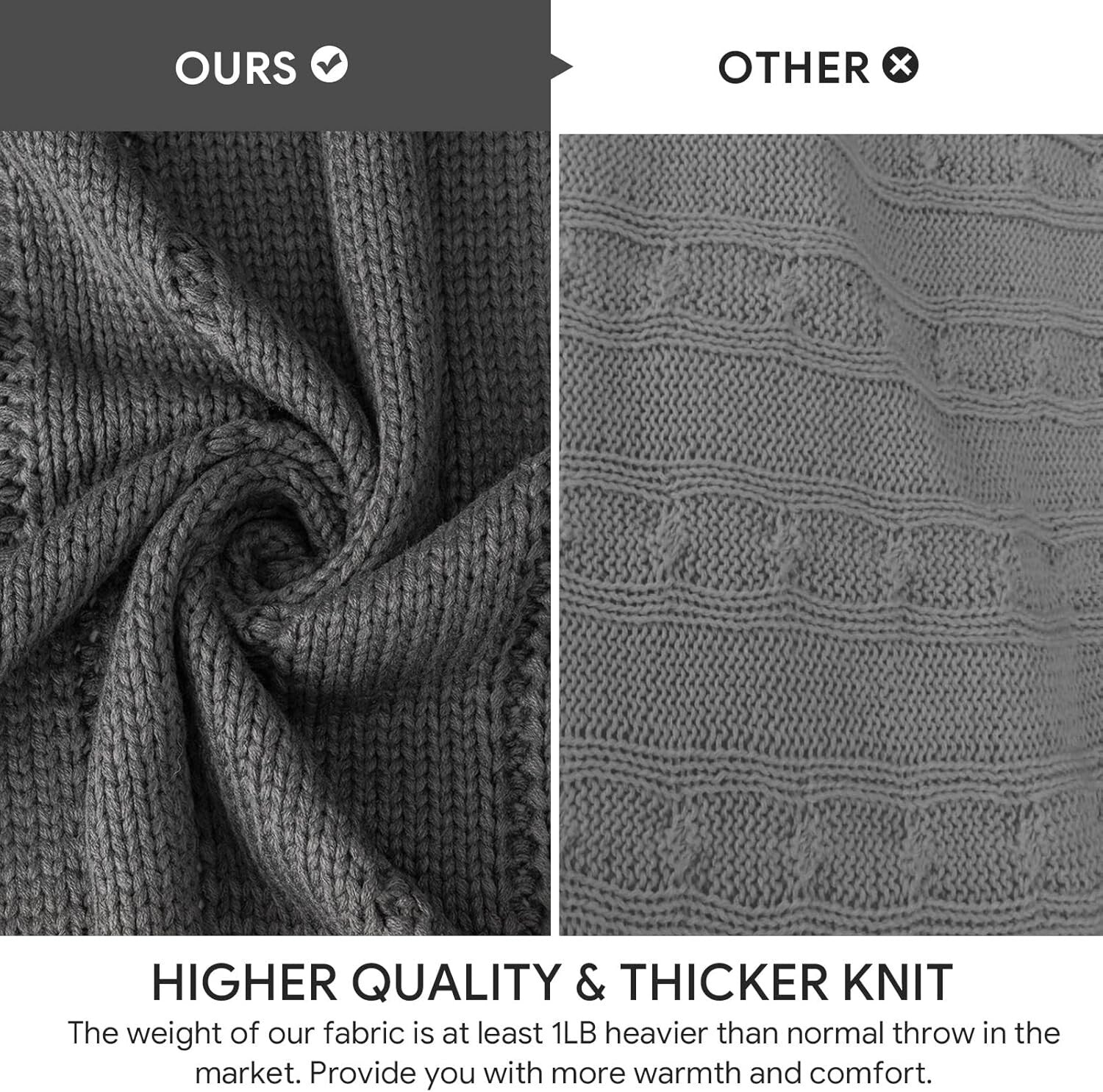 Luxurious Soft Chunky Knit Blanket in Dark Grey - Perfect for Relaxing Moments