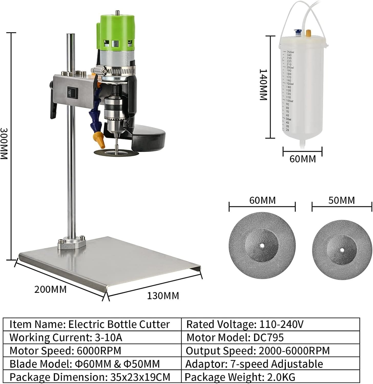 High-Efficiency Electric Bottle Cutter at 6000RPM - Perfect for Crafters