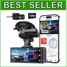 Load image into Gallery viewer, Voice-Controlled 4K Dash Cam with Built-in GPS &amp; Parking Mode Features