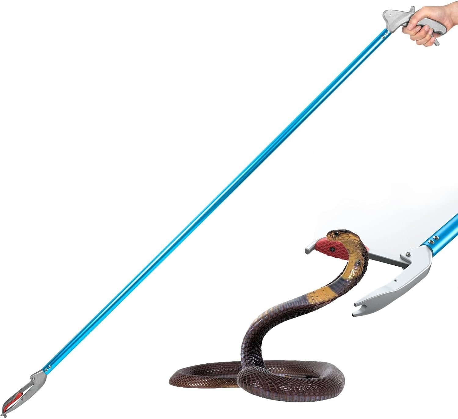 Ergonomic 60-Inch Snake Catcher with Protective Wide Jaw - Lightweight Alloy