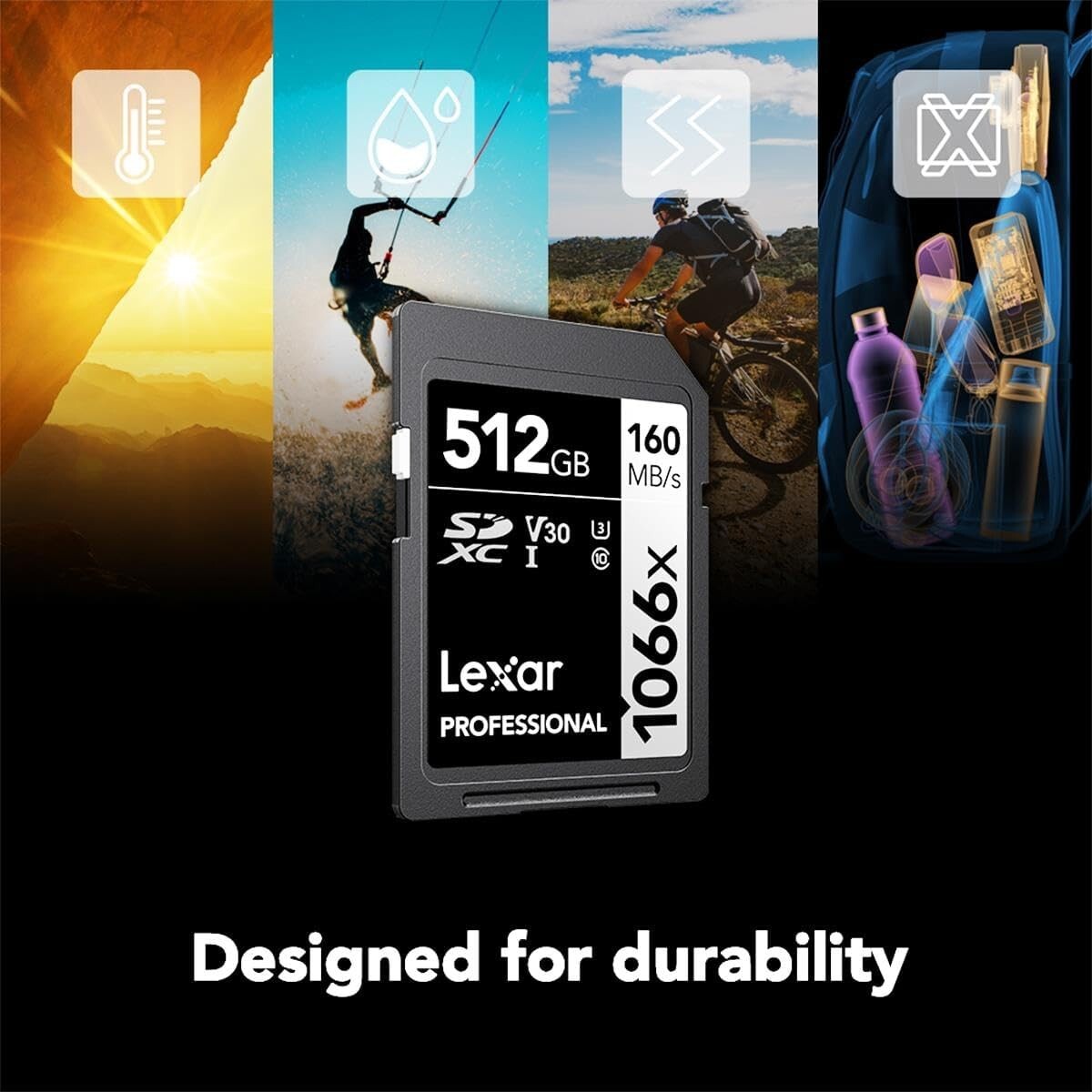 Ultra Reliable 512GB SDXC Card for High-Speed Photography & Video, Compact Size