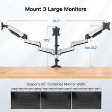 Load image into Gallery viewer, Versatile Articulating Triple Monitor Stand for Flat/Curved Screens - Easy Setup