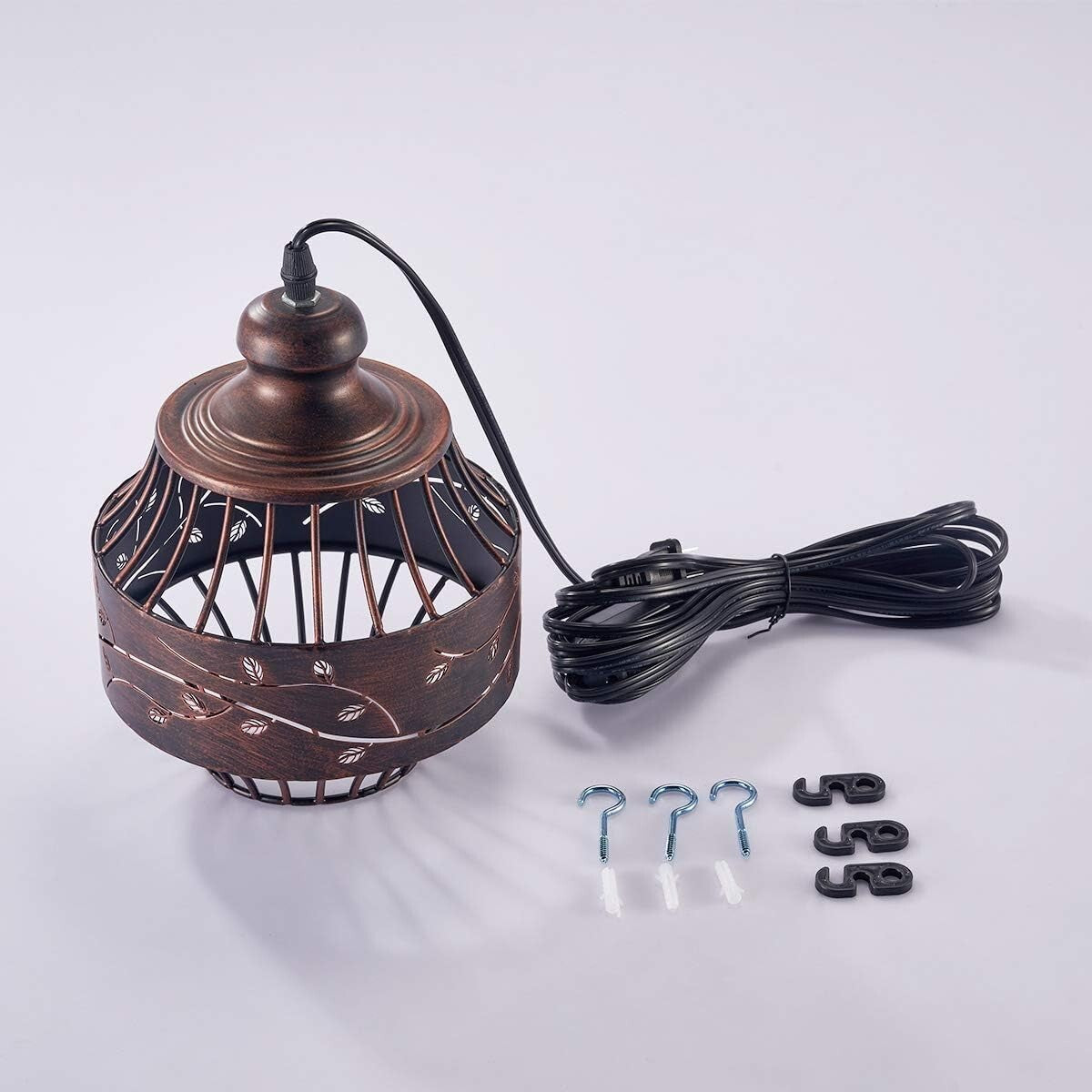 Dimmable Metal Hanging Pendant Light - 16Ft Cord for Living Room & Study Spaces