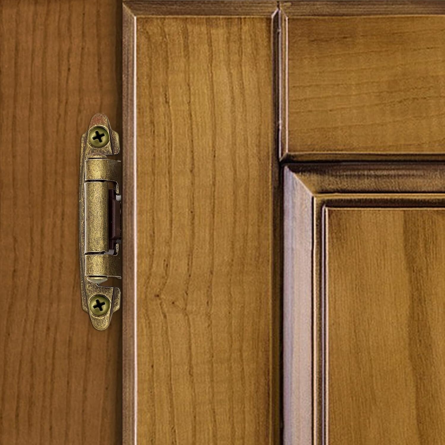 Durable Antique Brass Self-Closing Hinges - 30 Pairs for Kitchen & Bath Cabinets