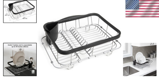 Stylish Sink Drying Rack with Cup Holders - Durable & Compact Kitchen Solution