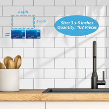 Load image into Gallery viewer, DIY Glossy White Subway Tile – 3" x 6" Peel and Stick Wall Tiles for Kitchens
