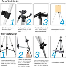 Load image into Gallery viewer, Lightweight 61-Inch Adjustable Easel for Paint Canvases with Tray Included