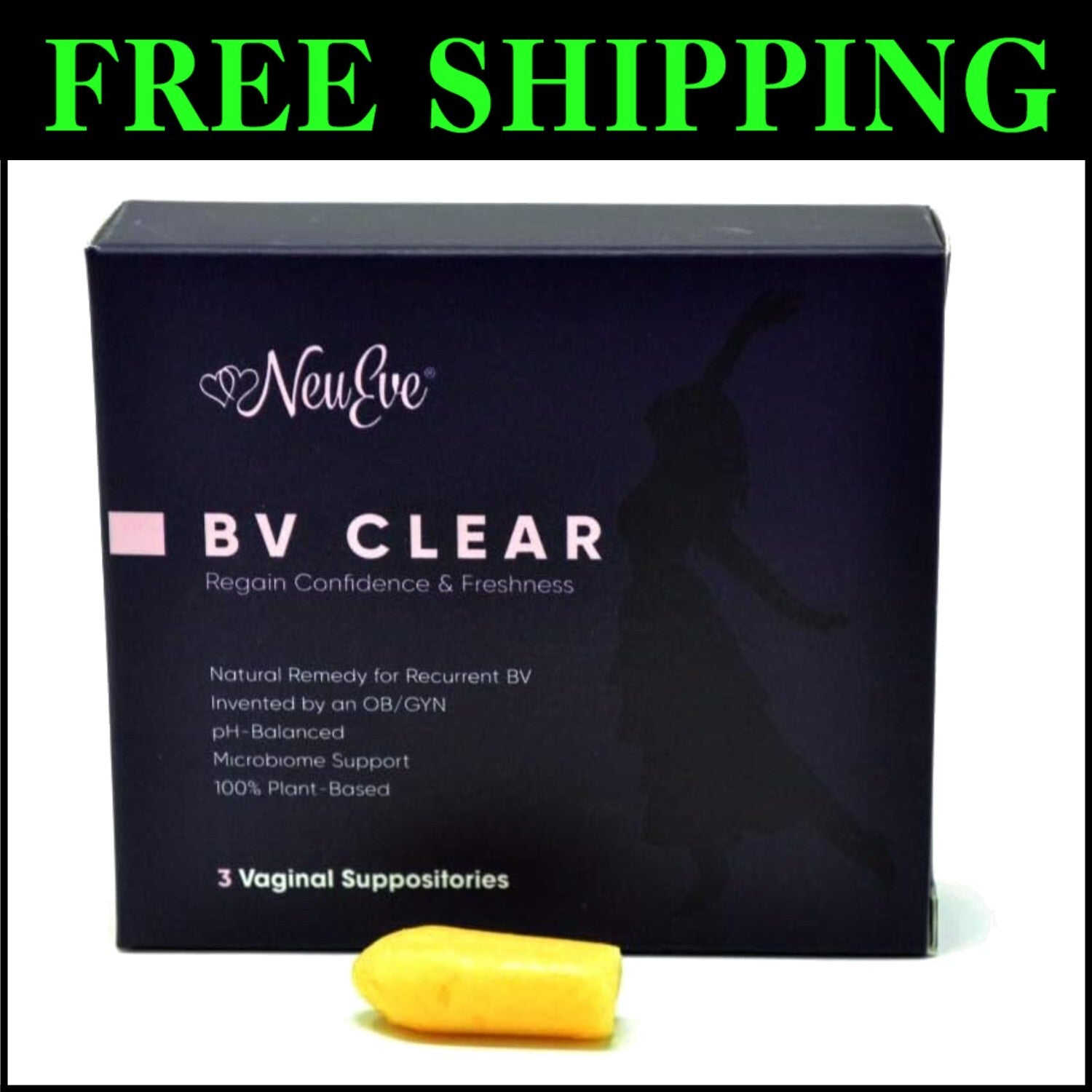 Vaginal Odor & BV Solution - pH-Balancing Suppositories for Women, 6 Pack