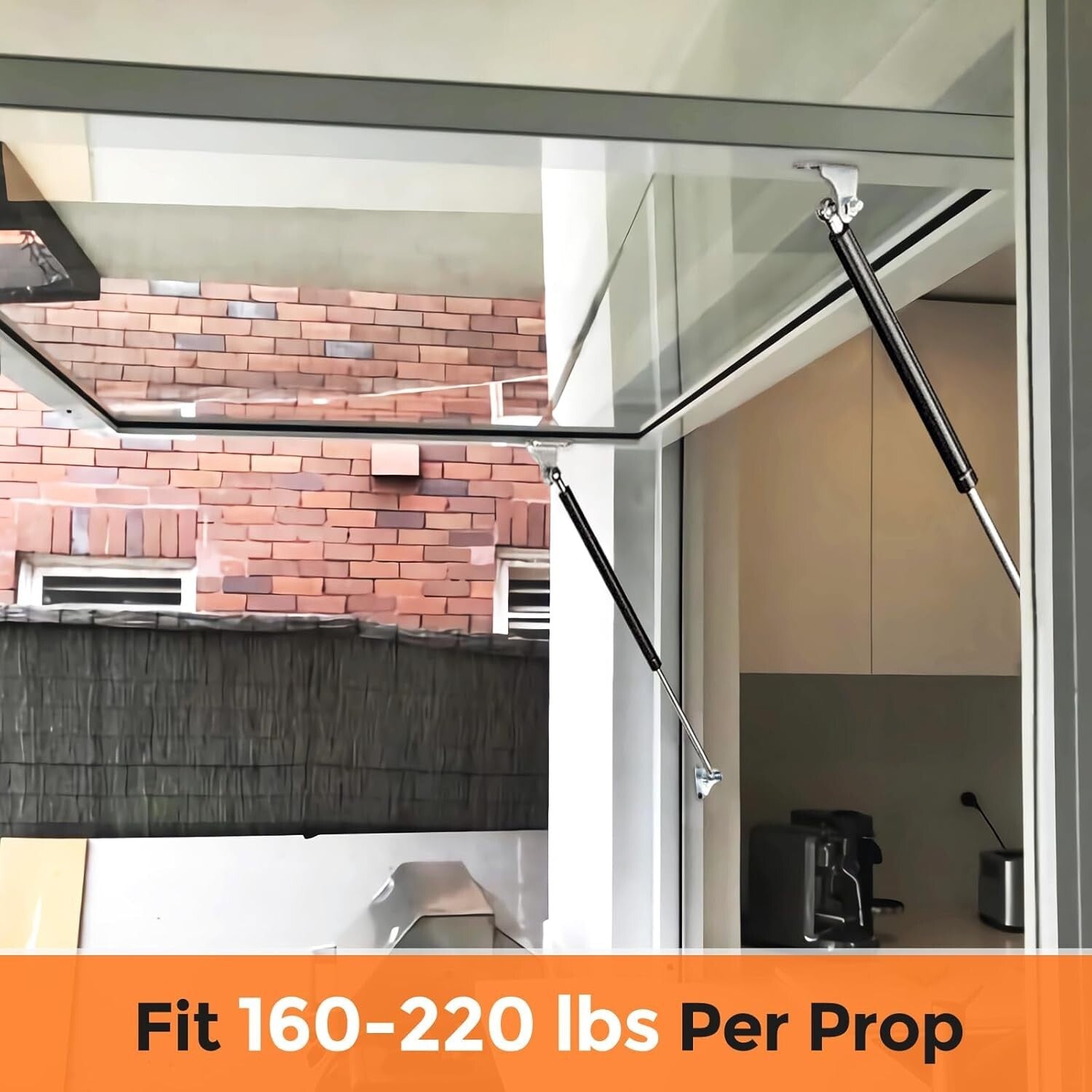 2 Pack 20" Gas Strut Shocks for 185-215 lbs Loads - Perfect for RVs & Boxes