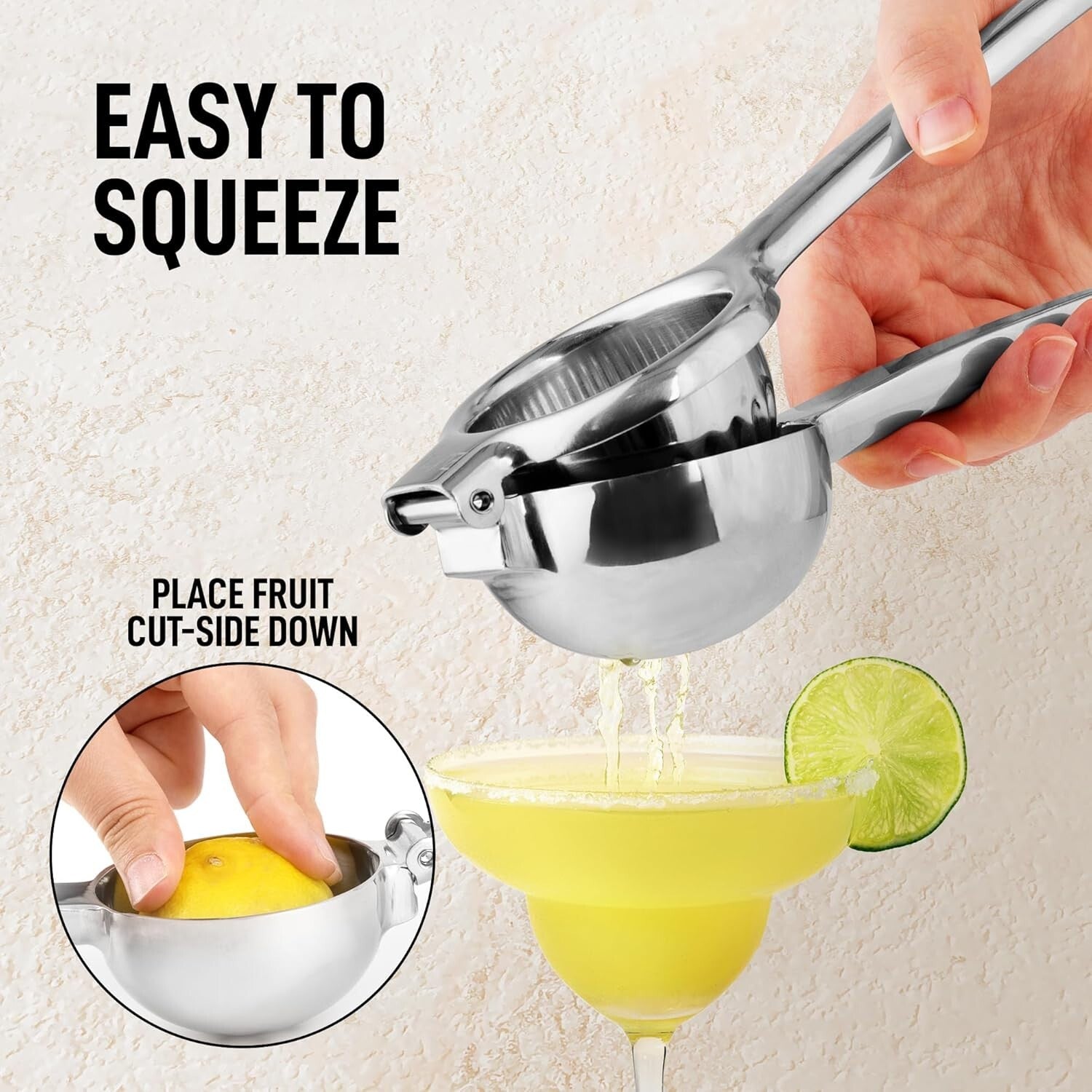 Extra Large Stainless Steel Lemon Squeezer - Effortless Juicing for Your Kitchen