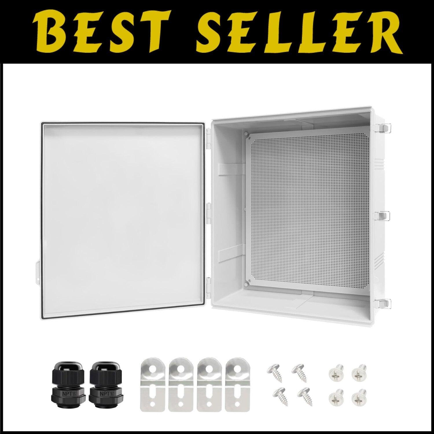 IP67 Waterproof Electrical Box - Hinged Cover with Stainless Steel Latch, 24....