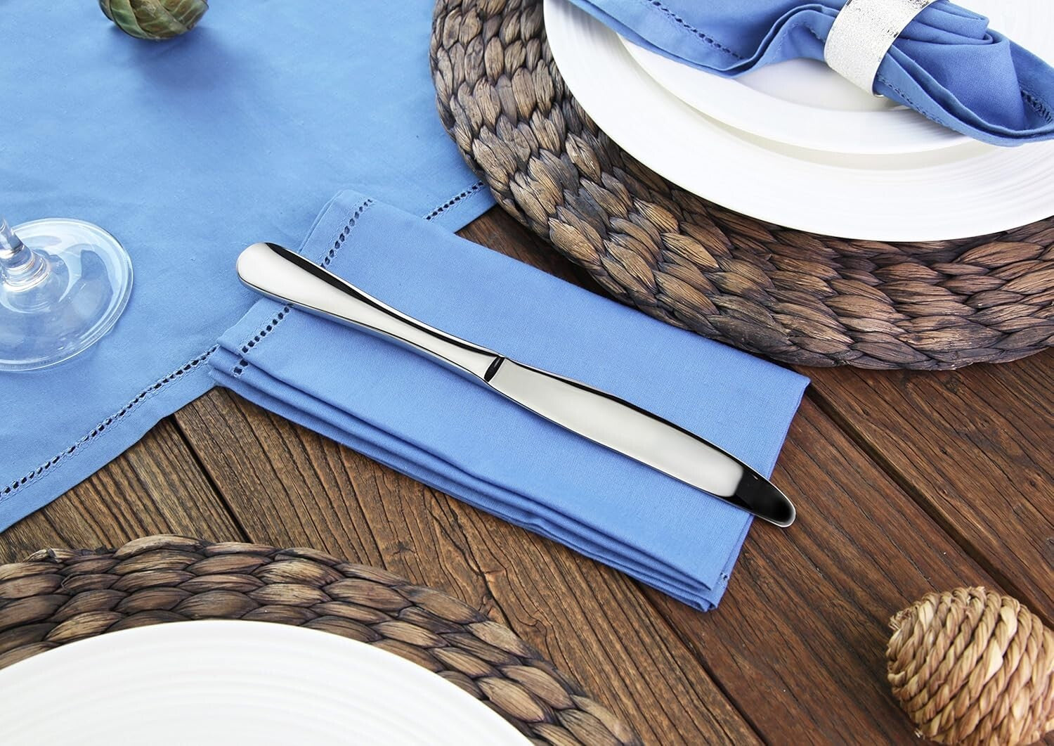 Set of 12 Elegant 9.15-Inch Stainless Steel Dinner Knives - Corrosion Resistant