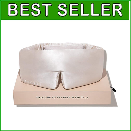 All-Size Secure Fit Silk Sleep Mask – Luxurious Dusty Gold for Total Darkness