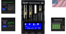 Load image into Gallery viewer, Intelligent LCD Battery Charger - Universal 4-Bay for 18650, 21700, Ni-MH &amp; More