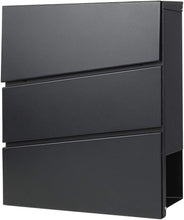 Load image into Gallery viewer, Durable Black Mailbox with Key Lock &amp; Integrated Newspaper Holder, 13" x 14.4"