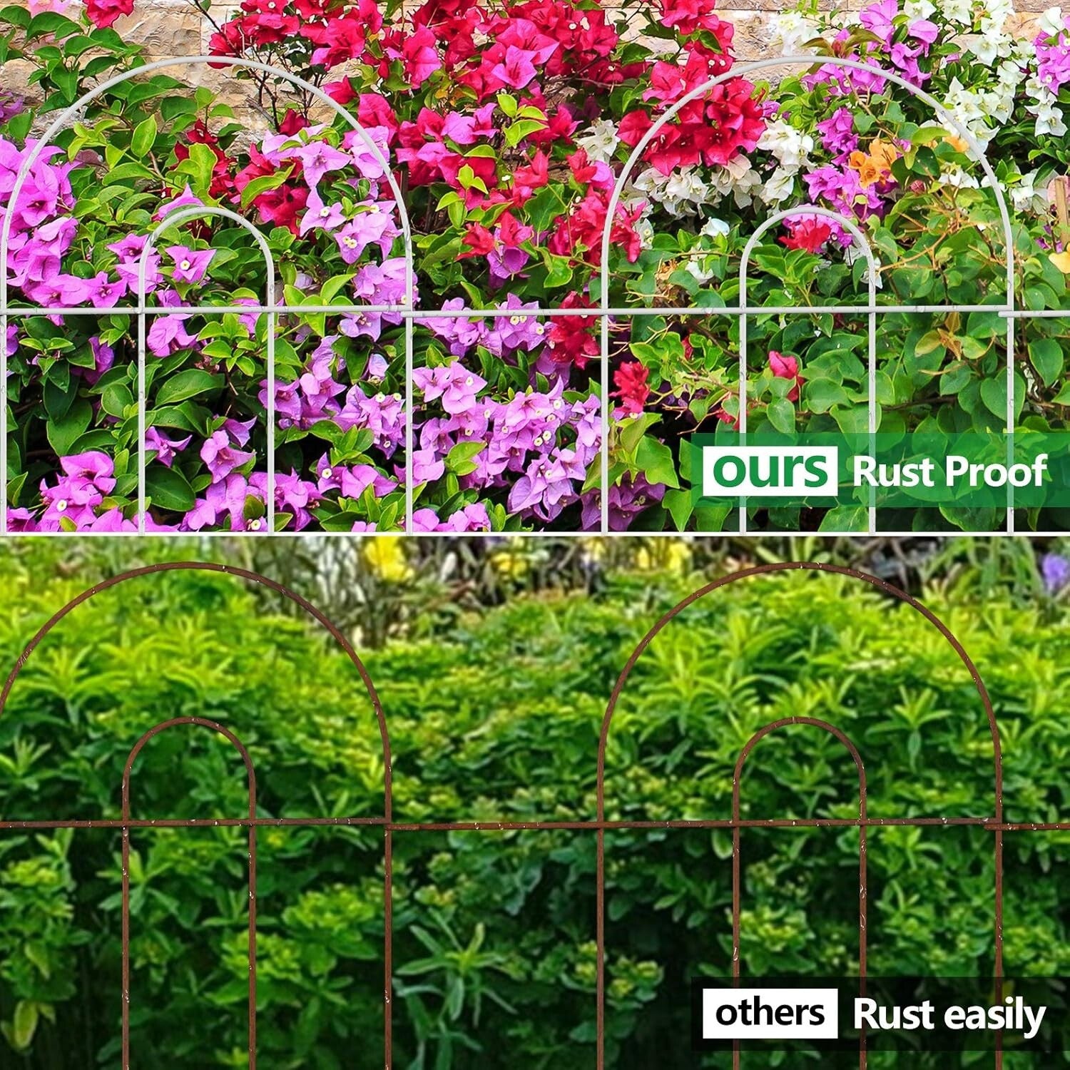 Elegant White Metal Garden Edging 35ft for Animals - Easy Setup & Customizable