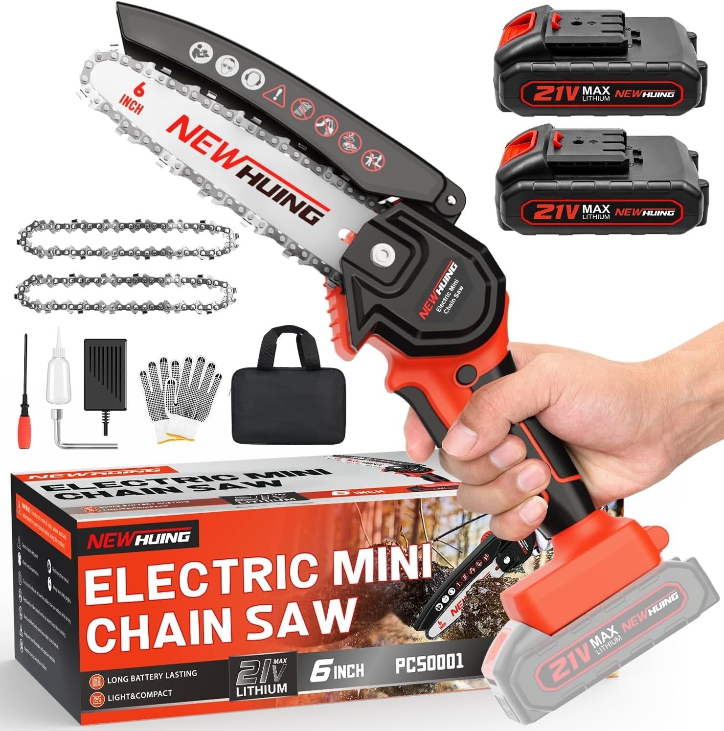 Portable Mini Chainsaw with Dual High-Wear Chains - Effortless Operation