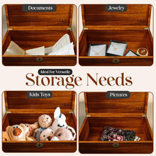Load image into Gallery viewer, Decorative Lockable Memory Box - Solid Walnut Finish, 6L Storage Volume