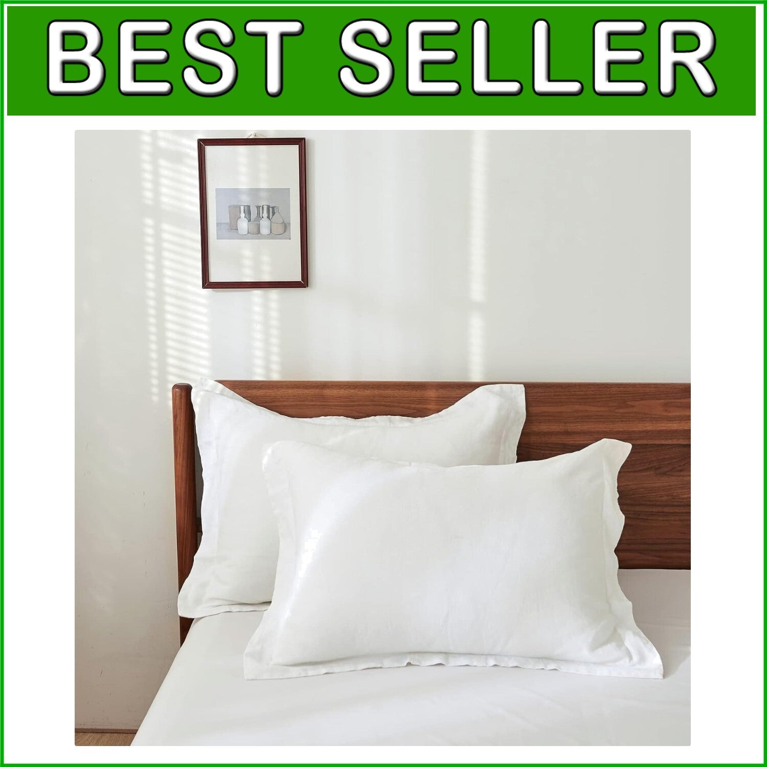 Durable & Comfortable French Linen Pillow Shams - Pack of 2 for Home Elegance