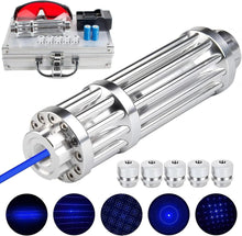 Load image into Gallery viewer, Lightweight 500 Lumen Blue Flashlight with Adjustable Beam for Hiking &amp; Camping