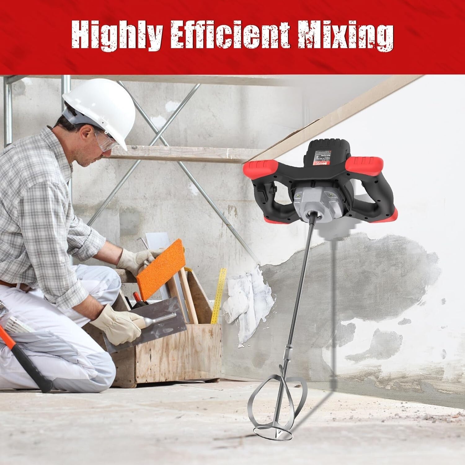 Versatile Cement Mixer with 6 Speed Settings for Efficient Material Mixing