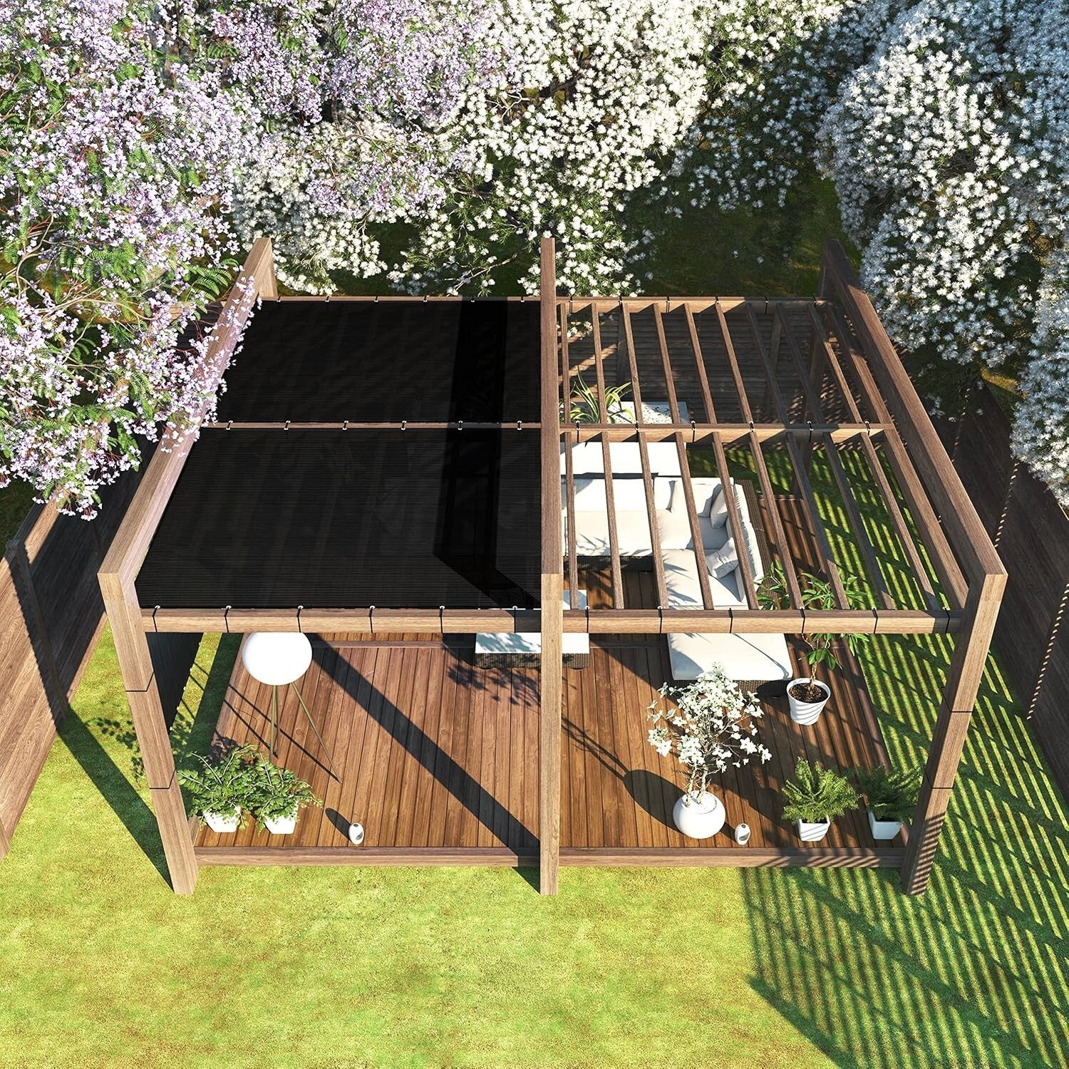 Commercial Grade 170 GSM Black Fence Privacy Screen - 90% Visibility Blockage