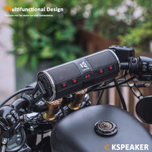 Load image into Gallery viewer, Outdoor Motorcycle Speakers with Bluetooth Control and FM Radio Functionality