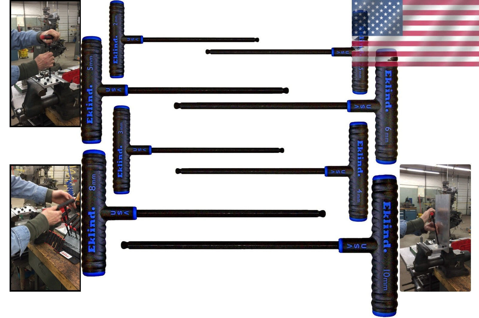 Metric T-Handle Ball-Hex Keys - 8-Piece Set with Soft Grip and Durability