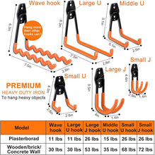 Load image into Gallery viewer, Industrial Garage Hooks Set - 24 Versatile Storage Solutions for Tools and Bikes