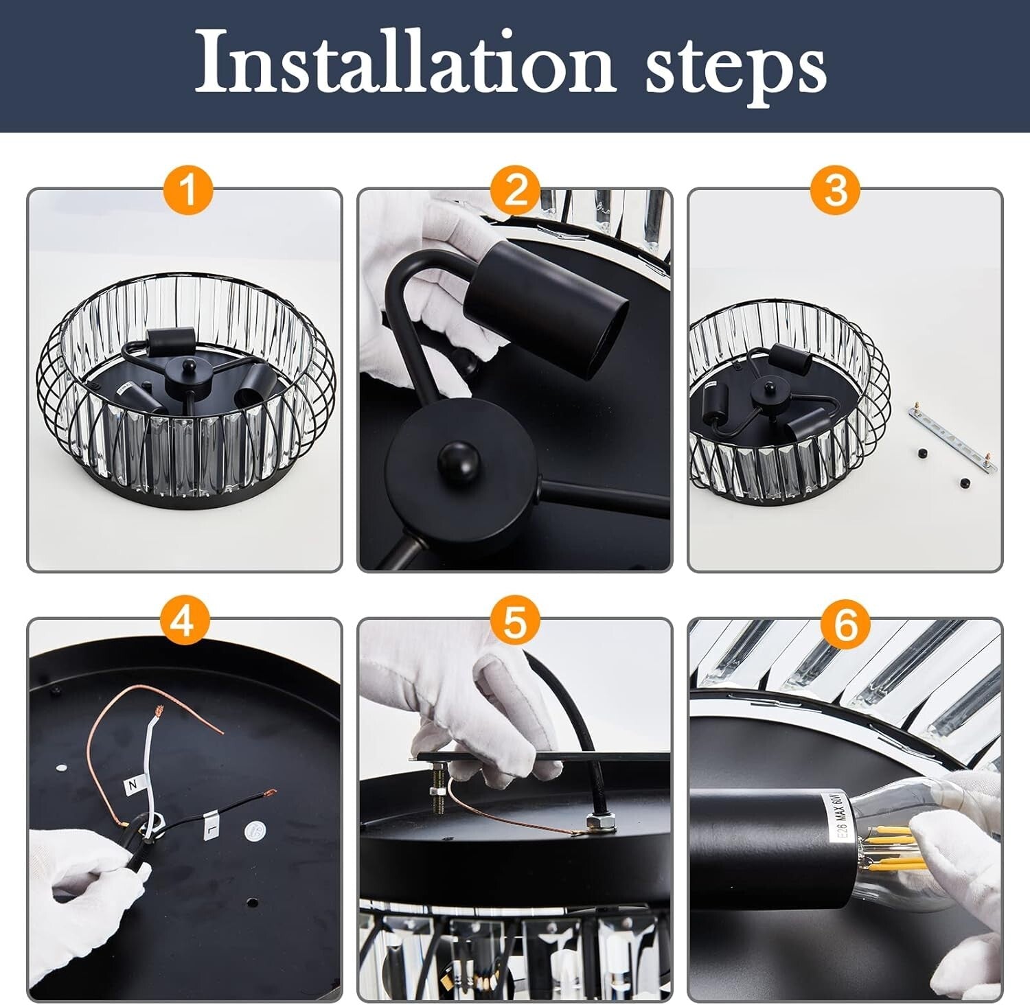 Elegant Indoor Crystal Flush Mount Light – Perfect for Hallways and Living Rooms