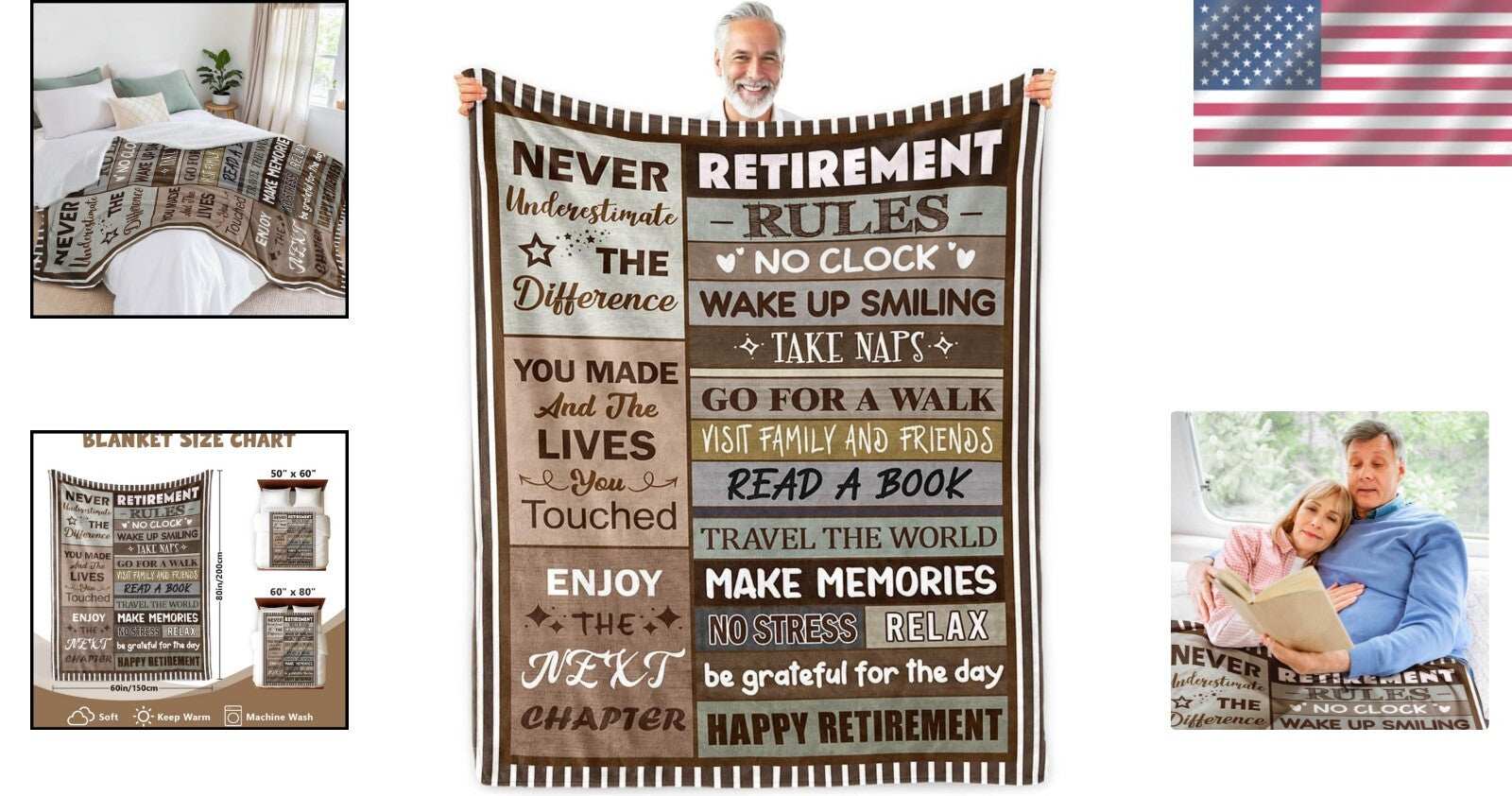 Cozy Flannel Retirement Blanket - Perfect 60"x80" Gift for Teachers & Friends