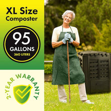Load image into Gallery viewer, Lightweight 360L Compost Bin with Aeration Design – Easy Assembly &amp; Secure Lid