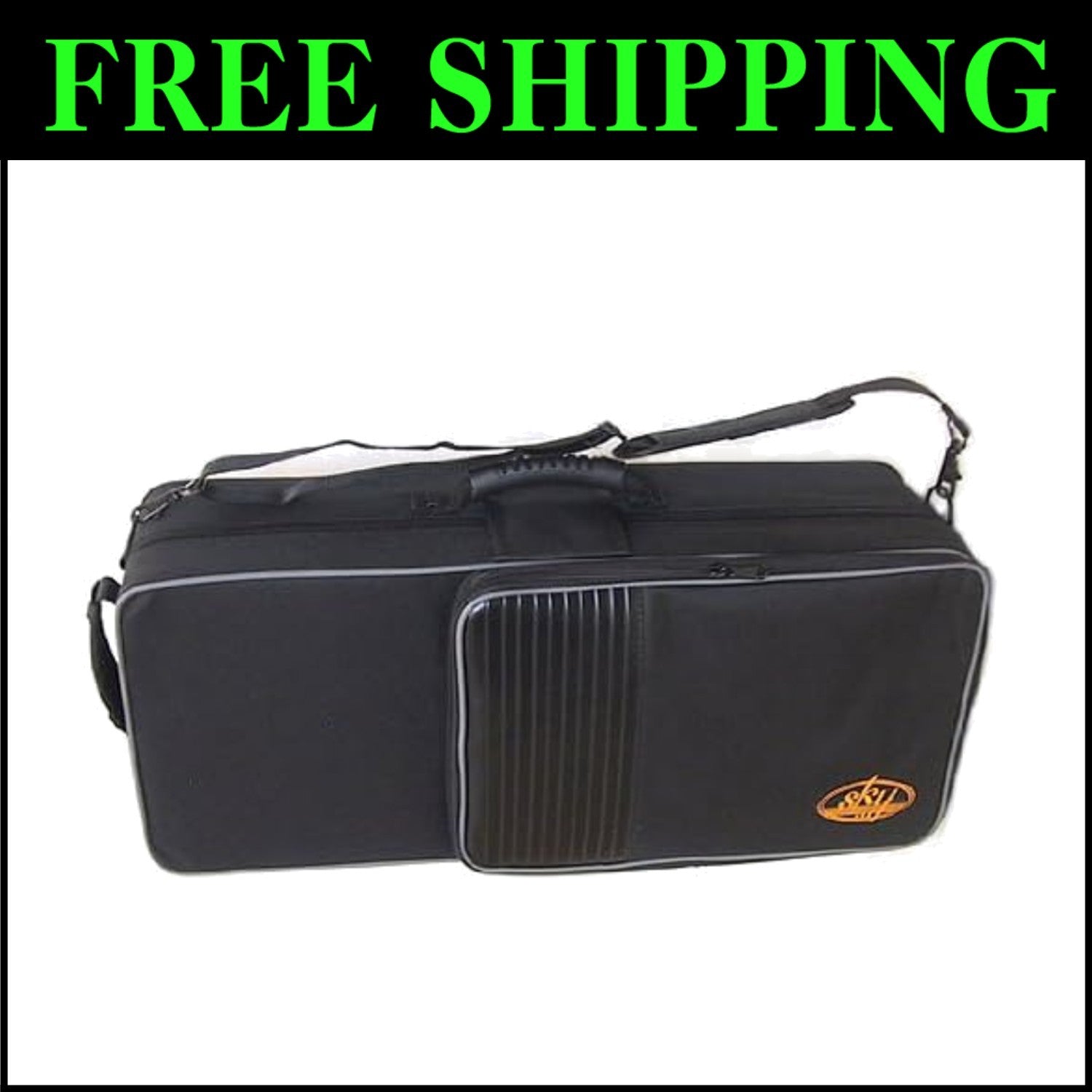 Backpackable Alto Saxophone Case with Protective Foam and Stylish Black Canvas