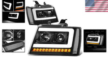 Load image into Gallery viewer, 3D LED Projector Headlights with Sequential Signal for Chevy Tahoe/Avalanche