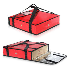 Load image into Gallery viewer, Large Red Insulated Pizza Delivery Bag - Effortless Transport for Hot Pizzas