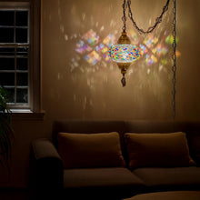 Load image into Gallery viewer, Mediterranean-Style Hanging Pendant Light - Large Mosaic Globe with Switch