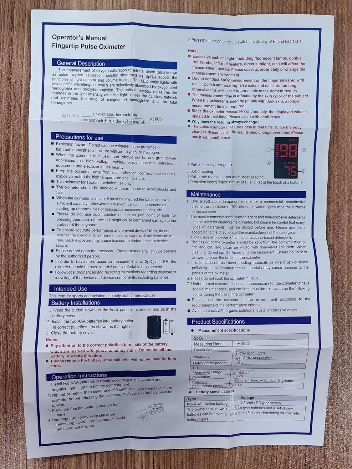 Accurate Baby & Adult Pulse Oximeter with Alarm - Continuous Monitoring Device