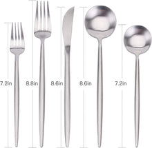Load image into Gallery viewer, High Quality, 20-Piece Matte Silver Cutlery Set - Perfect for Celebrations