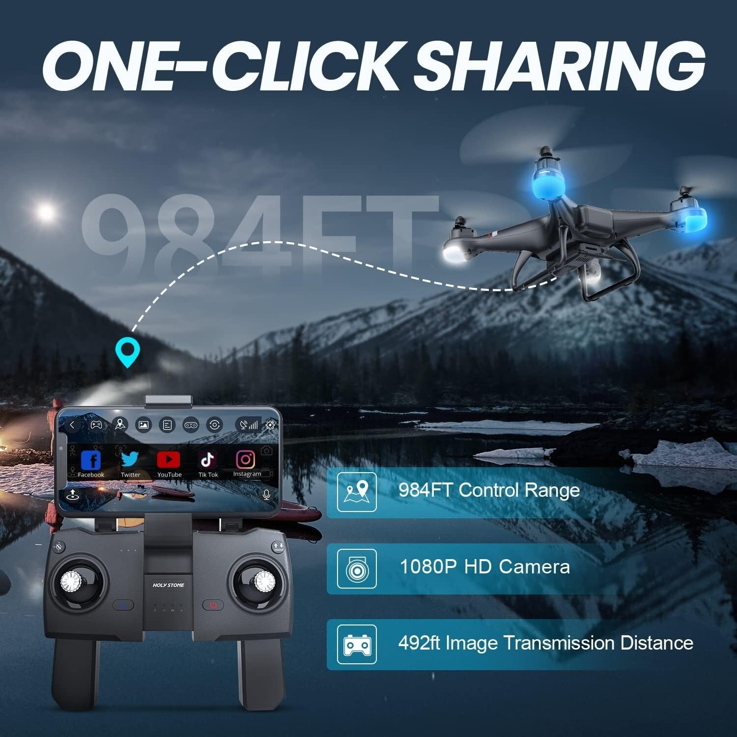 Capture Stunning Aerial Views: HS110G Drone with 1080P HD Camera for All Ages