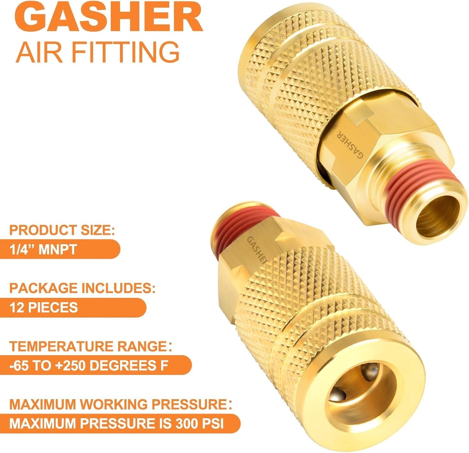 Durable 12PCS 1/4-Inch Brass Couplers with Quick Connect for Easy Tool Switching