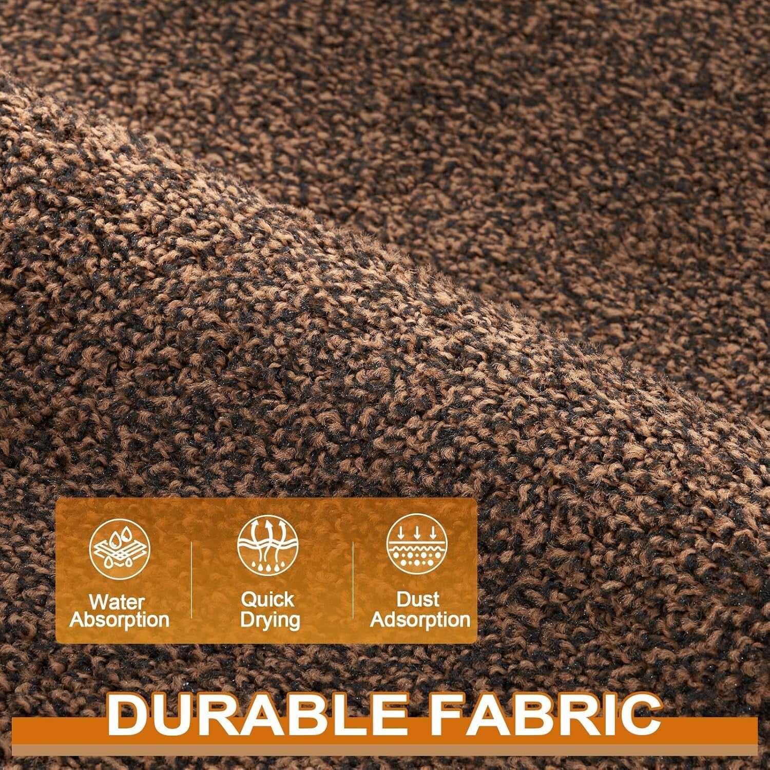 Durable Brown Outdoor Indoor Doormat 72'' x 48'' - Machine Washable Entry Rug