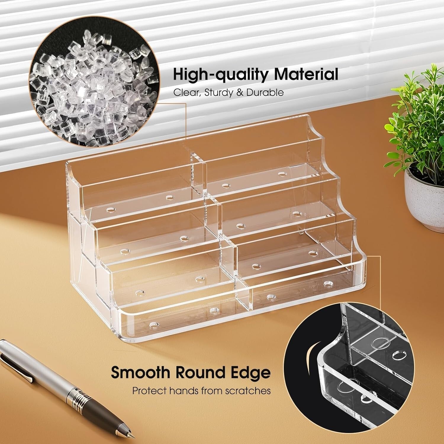 Elevate Your Desk with a Polished 8-Pack Acrylic Business Card Display Holder