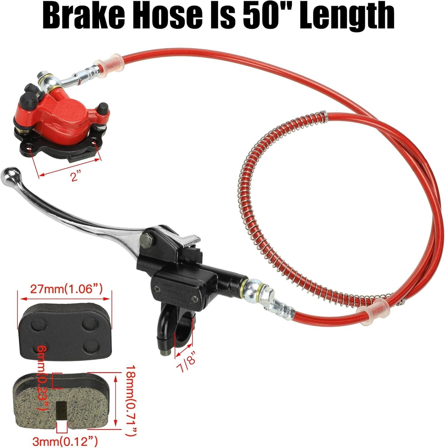 Mini Bike Hydraulic Brake System Assembly with Enhanced Clamping Power & Hose