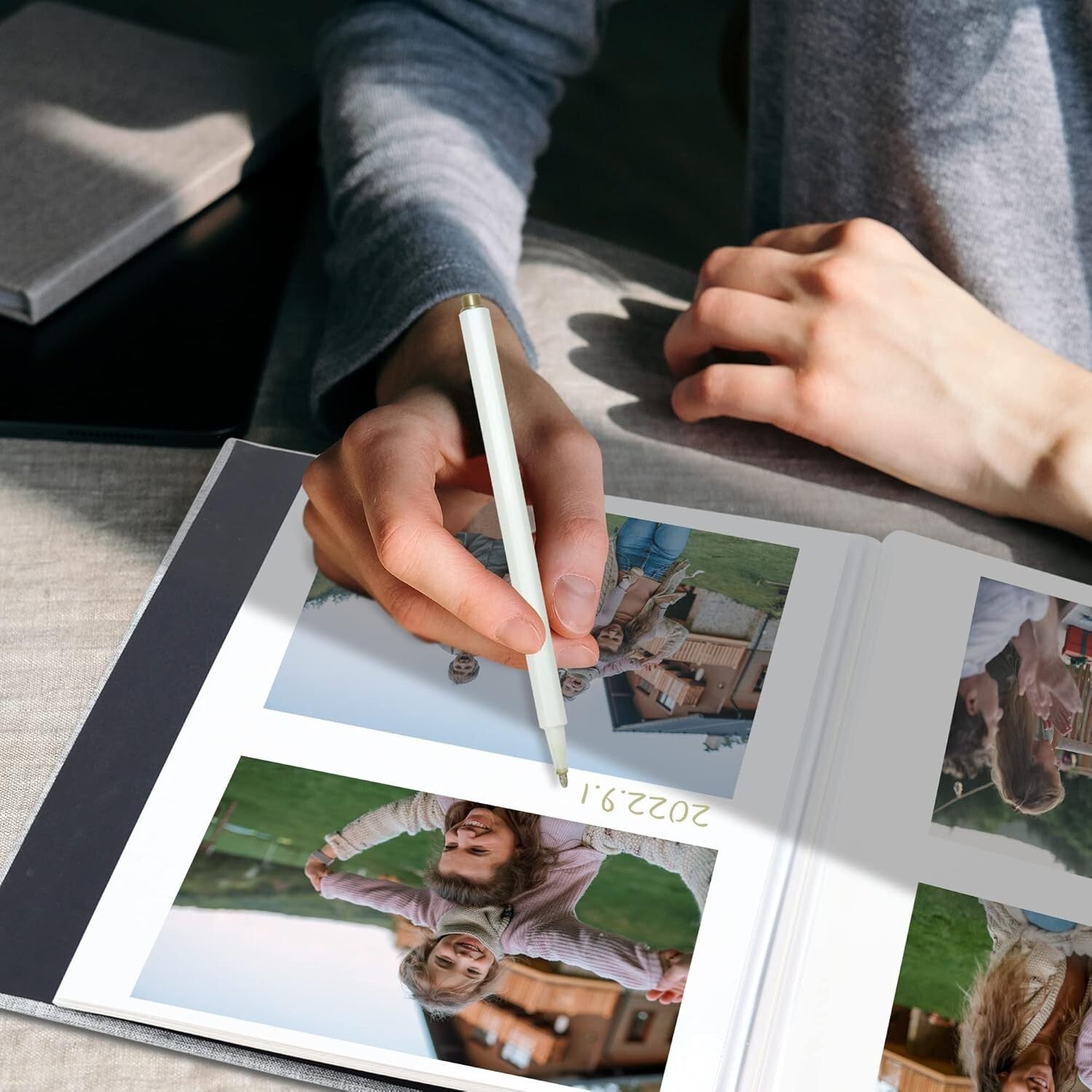 Durable Self-Adhesive Linen Photo Album - 60 Pages for Photographs and Keepsakes