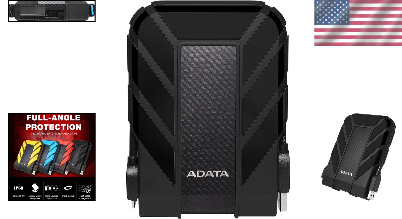 IP68 Waterproof 2TB Portable Hard Drive - Shockproof USB 3.1 Storage Solution