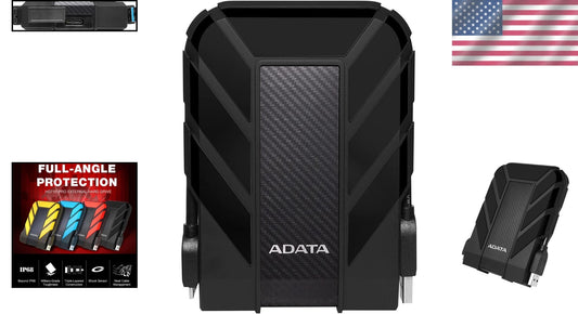 IP68 Waterproof 2TB Portable Hard Drive - Shockproof USB 3.1 Storage Solution