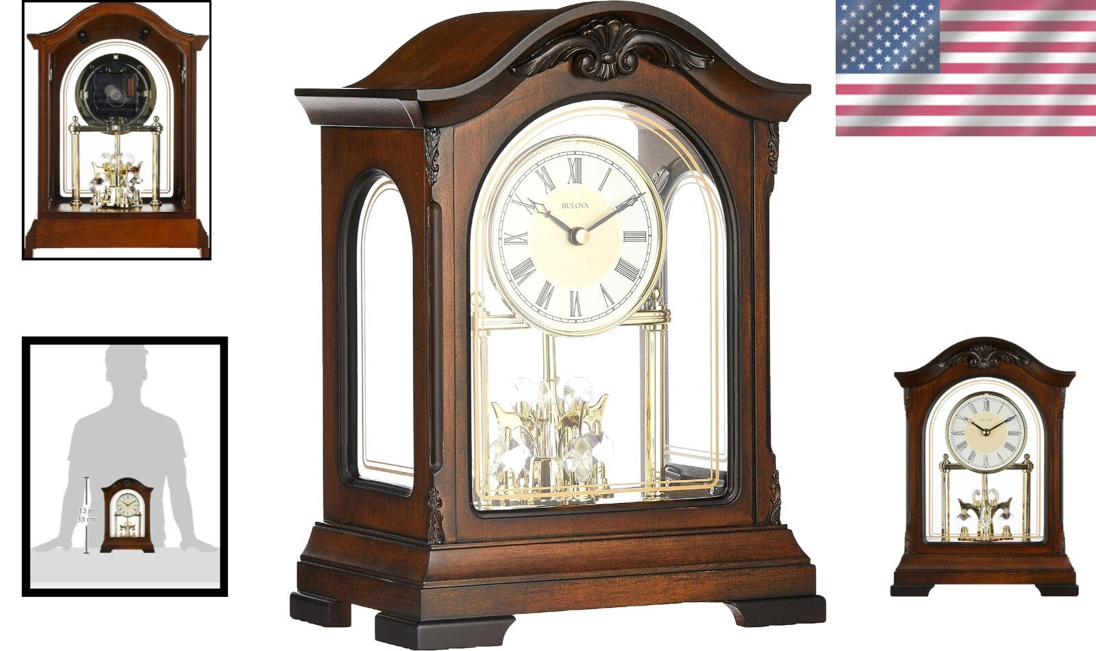 Classic Walnut Pendulum Clock with Westminster Chime - Living Room Must-Have